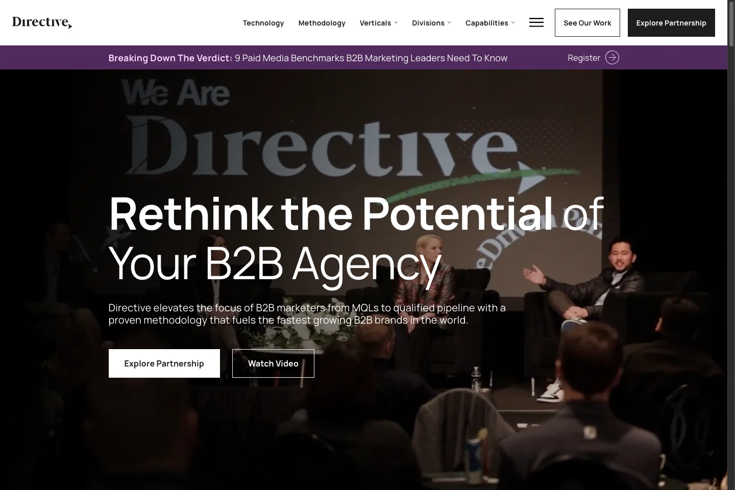 Directive Consulting official homepage showing its brand and marketing service positioning